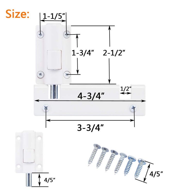 HauSun Patio Sliding Door Security Foot Lock Kick Lock, Fits on Top Rail-Childproof patio Door guardian-or Bottom Rail-Foot Operated-Keep Your Family Safe and Secure(1 Pack,White) - Image 3